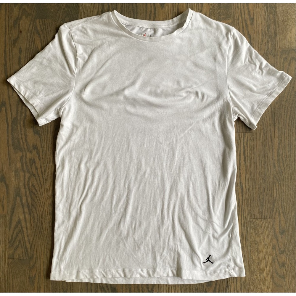 Jordan Jumpman Logo White T-Shirt Men Size Medium Crewneck